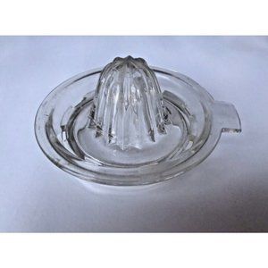 Vtg Clear Depression Glass Juicer Reamer Jar Top Juicer Fits 3 1/2" Diameter Top